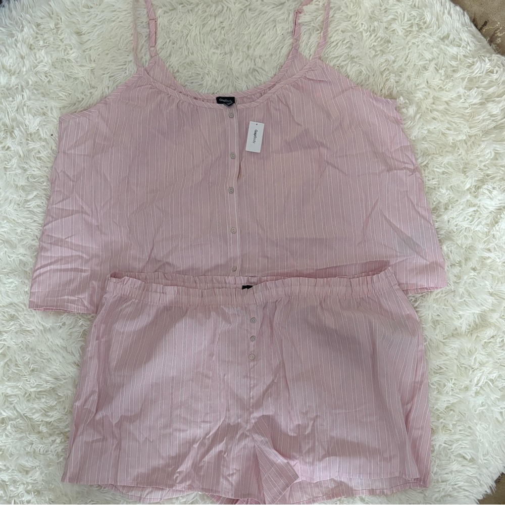 Gap Body Blush Striped Pajama Set